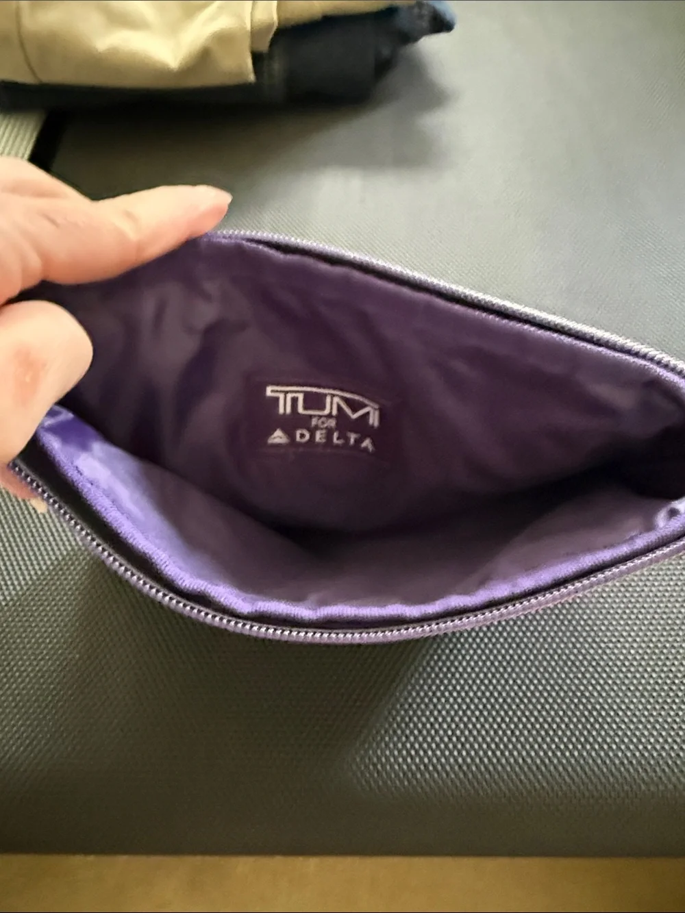 Tumi Black Nylon Compact Makeup Bag